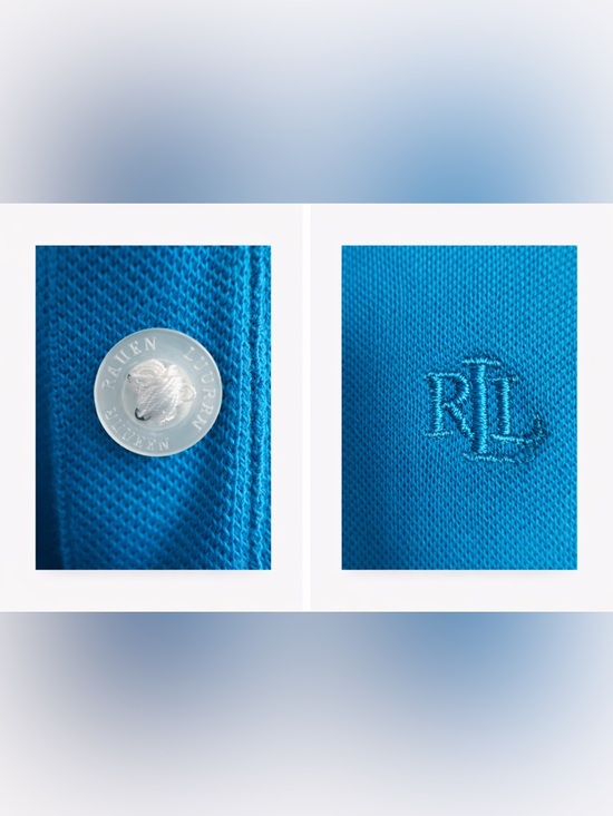 Lauren Ralph Lauren- Teal Blue Polo Shirt Women’s Short Sleeve- Size: Large - Picture 4 of 5